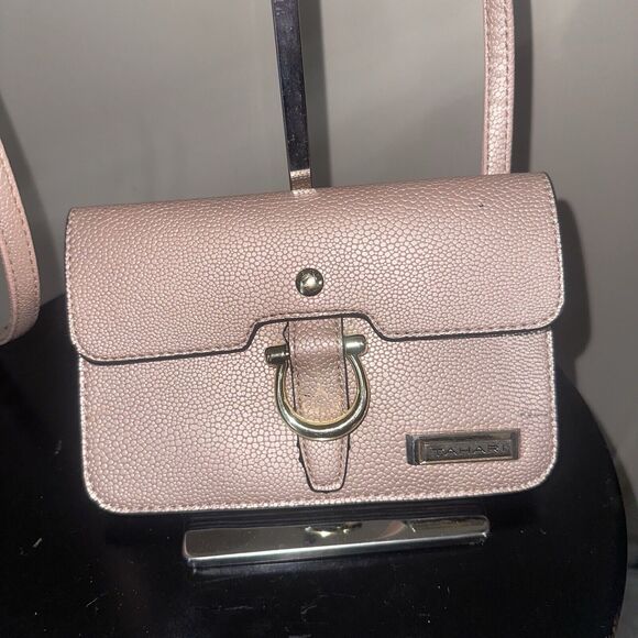 Tahari Pink Pebble Textured Crossbody Shoulder Wallet Handbag EUC - Picture 2 of 8